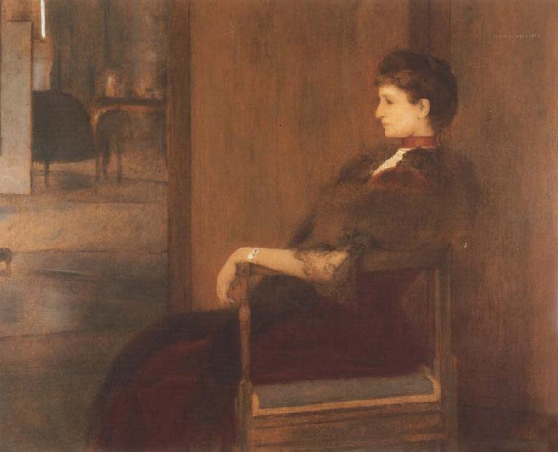 Fernand Khnopff Portrait of Madame de Bauer France oil painting art